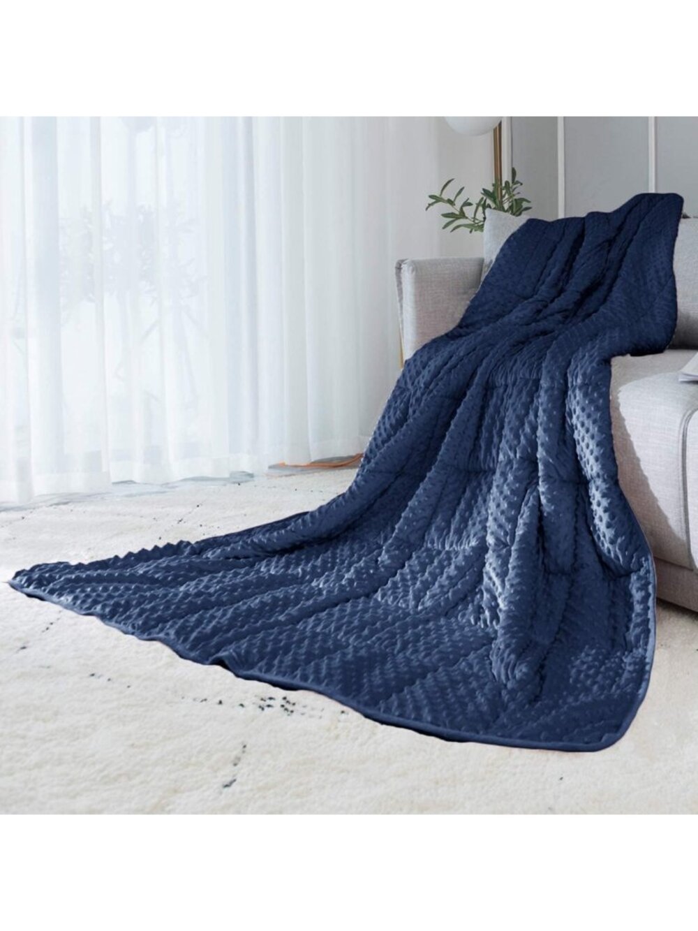 Reversible 10lb Weighted Blanket - Luxury Velvet, All Season Comfort, 48"x72